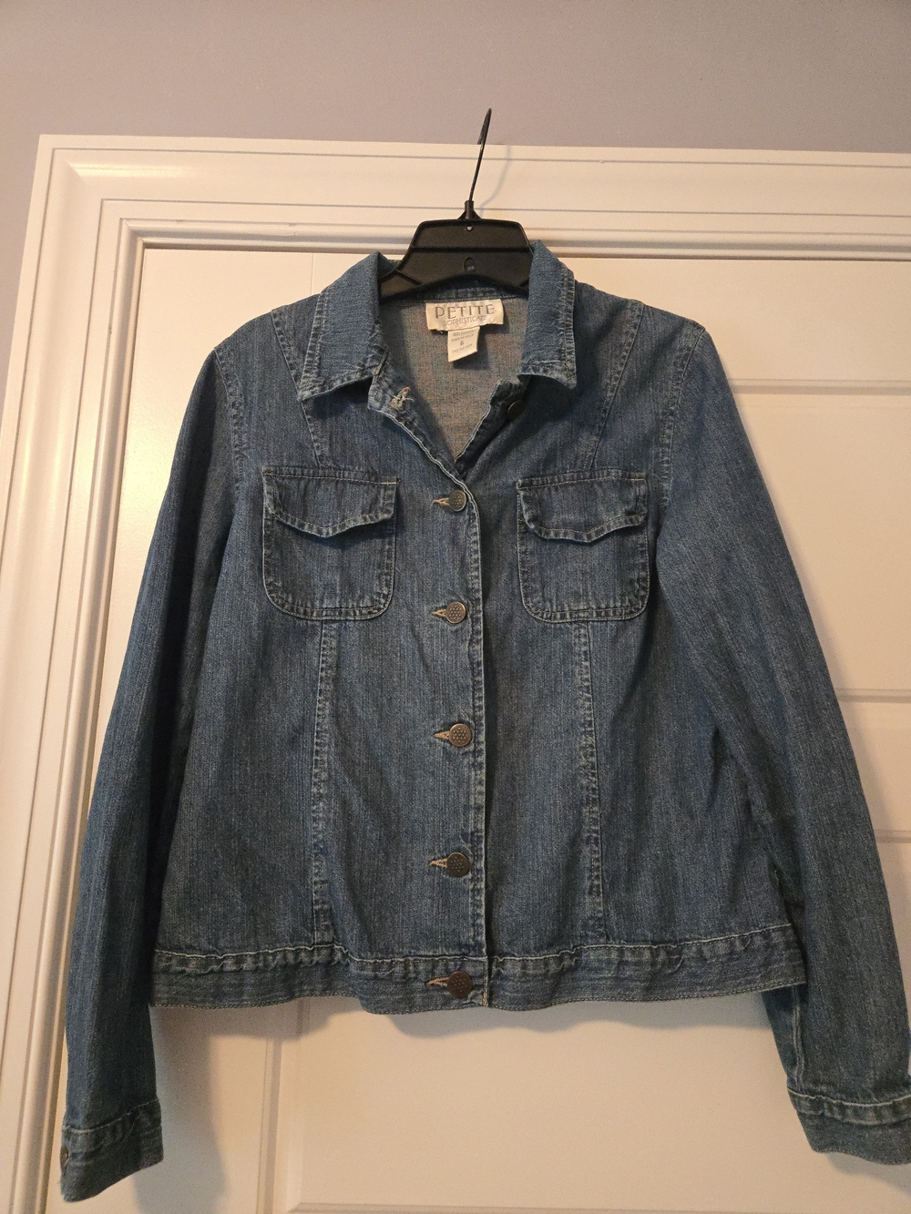 Petite Sophisticate Light Blue Denim Jacket